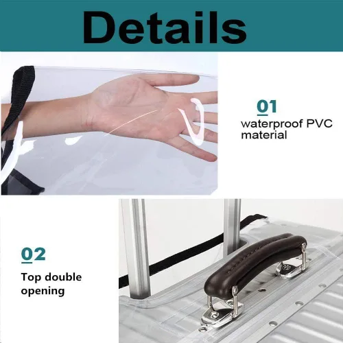 Vista 5 de Funda protectora de equipaje, funda de maleta de PVC transparente, protector de equipaje impermeable para maletas con ruedas, se adapta a la mayoría