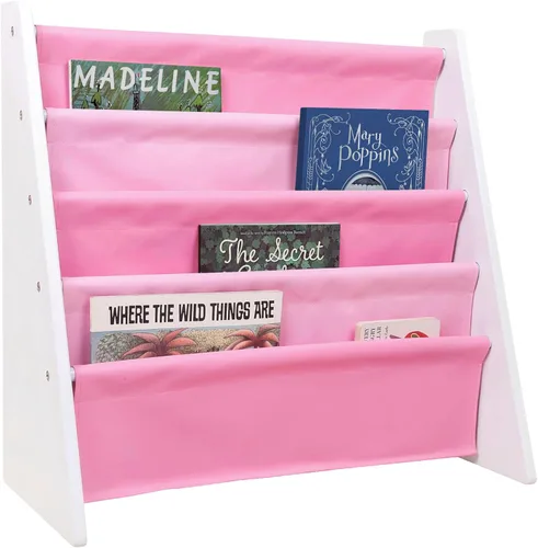 Vista 7 de Wildkin estantería de lona para niños y niñas, diseño de madera con cuatro estantes de tela, mantén las habitaciones, salas de juegos y aulas