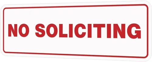 Vista 41 de Estándar No Soliciting Door/Wall Sign - Negro - Pequeño