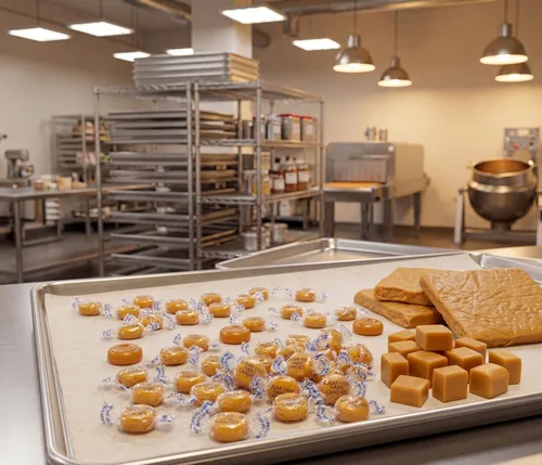 Vista 5 de Caramelo duro de caramelo de mantequilla sin azúcar, discos envueltos individualmente a granel de 1 libra