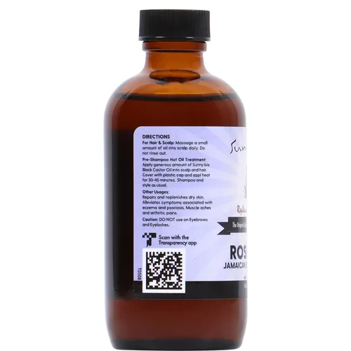 Vista 7 de Sunny Isle Aceite de ricino negro jamaicano de romero 4 oz Tratamiento para el crecimiento del cabello Para cuero cabelludo y piel propensa al
