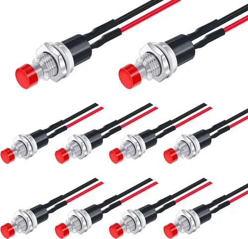 Vista 7 de Twidec/10UNIDADES 3V-6V-12V-24V-250V Interruptor de botón momentáneo de 2 pines SPST ENCENDIDO/APAGADO 7mm Negro 1A Mini interruptor de botón