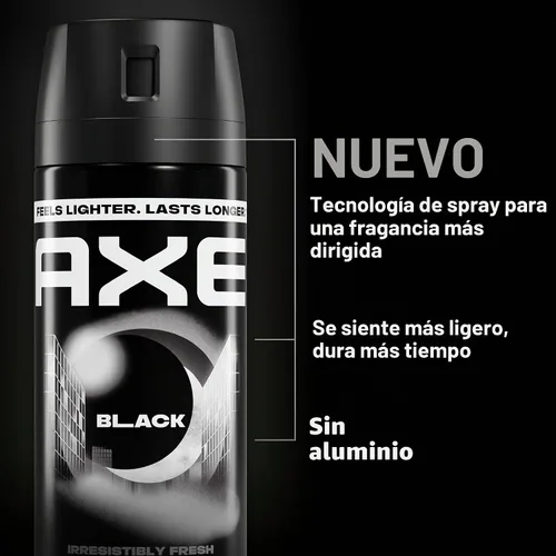 Vista 5 de AXE Body Spray 4 unidades Negro 48 horas Todo Fresco 2.9 oz