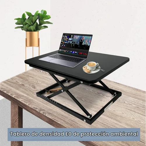 Vista 7 de Convertidor de escritorio de pie ajustable en altura - Soporta 300 libras, estación de trabajo elevadora para monitor/portátil totalmente montada