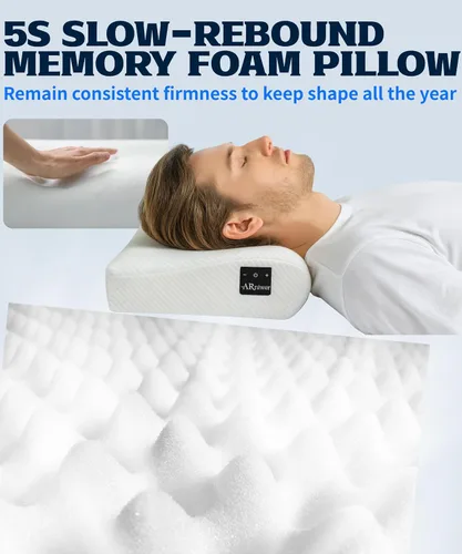 Vista 4 de Almohada cervical de espuma viscoelástica con forma de mariposa para soporte de cuello, almohada ortopédica cervical con contorno de cuello, diseño