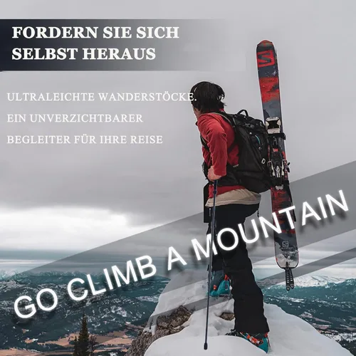 Vista 8 de 5-Section Carbon Fiber Trekking Poles, Lightweight and Durable 2-Pack, Foldable, Straight Grip, Suitable for Hiking, Trekking and Mountaineering