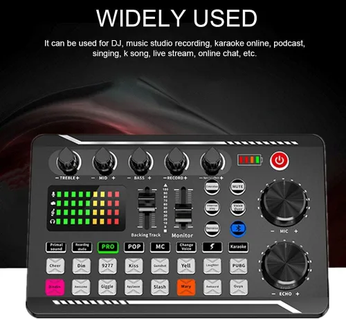 Vista 8 de Tablero de sonidos, tablero de efectos de sonido, placa mezcladora de sonido, tarjeta de sonido compatible con Bluetooth con múltiples efectos