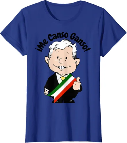 Vista 49 de AMLO Amlito Me Canso Ganso - Camiseta con diseño de dibujos animados mexicanos Gris Oscuro