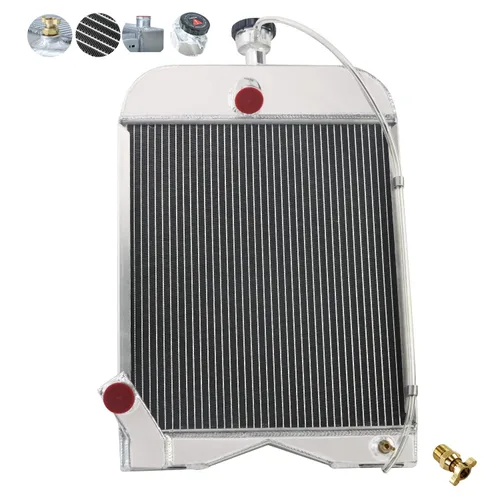 Vista 2 de 8N8005 Radiador de tractor de aluminio de 3 filas para modelos Ford 2N 8N 9N, radiador de repuesto, radiador de aluminio, radiadores