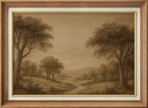 Vista 28 de SIGNWIN Arte de marco de alta calidad, elegante, vintage, ilustraciones de dibujo de árbol, arte fino, arte tradicional icónico para sala de estar