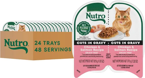 Vista 19 de NUTRO Cortes de comida húmeda natural para gatos sin granos* en salsa de pollo, (24) bandejas de 2.64 onzas Perfect Portions