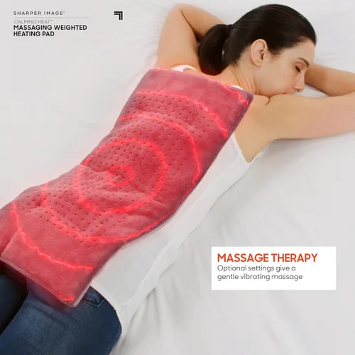 Vista 6 de Sharper Image - Almohadilla térmica con peso para masaje de calor calmante Ajustes de temperatura, función de apagado automático, regalo