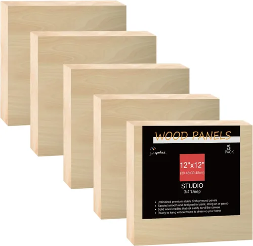 Vista 10 de Cupohus Tableros de madera sin terminar para pintar, 5 paquetes de 3/4 pulgadas de profundidad Cupohus de 8 x 10 pulgadas, paneles de madera