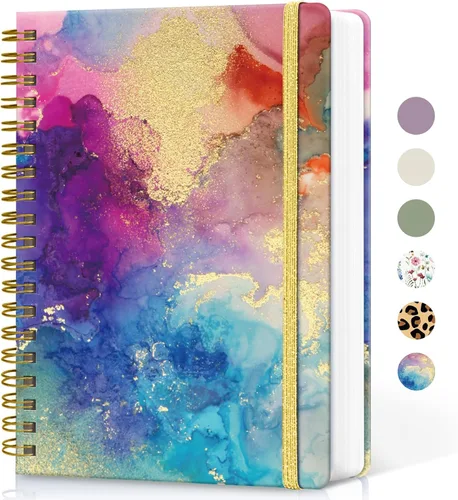 Vista 8 de Cuaderno rayado en espiral para el trabajo, 300 páginas gruesas B5 (7.1 x 10 pulgadas), diario a rayas universitarias para mujeres y escritura