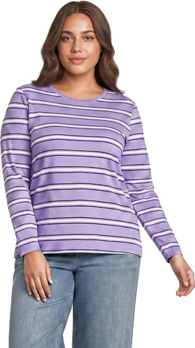 Vista 39 de Lands' End - Camiseta de manga larga, cuello redondo y holgada de algodón Supima cultivado en EE. UU. para mujer Blanco