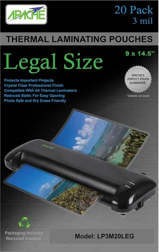 Vista 17 de Apache Poster Banner Size Laminating Pouches, 3 Mil, 5 Pack, Hold 24 x 179 Inch Project Sheets (25 x 180 Inch Pouch Size), Thermal Laminator