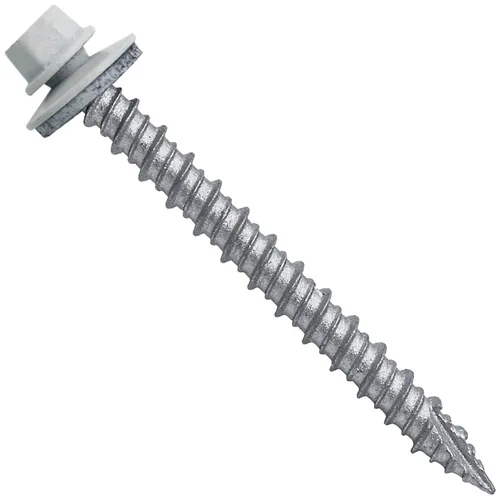 Vista 65 de Tornillos para techos de metal gris ABC 10 x 1 - Cabezal hexagonal - Arandela EPDM - Arandela de arranque automático/roscado - 1 bolsa - 250