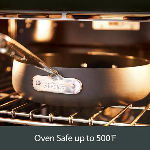 Vista 6 de All-Clad HA1 - Parrilla anodizada dura antiadherente de 11x11 pulgadas apta para horno a 350°F, ollas y sartenes, juego de utensilios de cocina negro