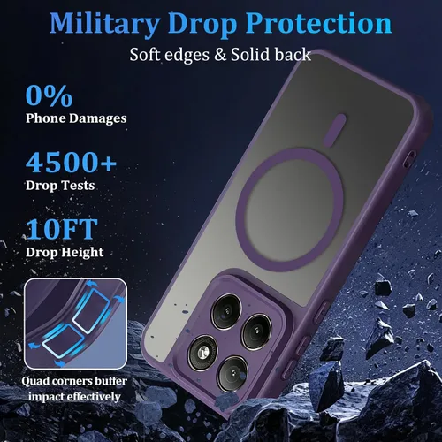 Vista 5 de Funda magnética para Motorola Edge 2026, con protector de pantalla de privacidad y protector de lente de cámara, [militar a prueba de golpes] funda