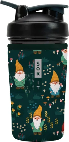 Vista 5 de Sok It BotlSok Botella Mezcladora de Proteínas con Funda Aislante de Neopreno (Floral Abstracto, Se Ajusta a Mezcladoras de 24oz)