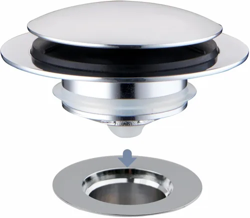 Vista 13 de Tapón de Desagüe de Bañera Negro Mate, Hidrop Tapón de Desagüe Universal Pop Up Tip Toe para Bañera, Se Ajusta de 1.375 a 1.5 Pulgadas, Reemplaza