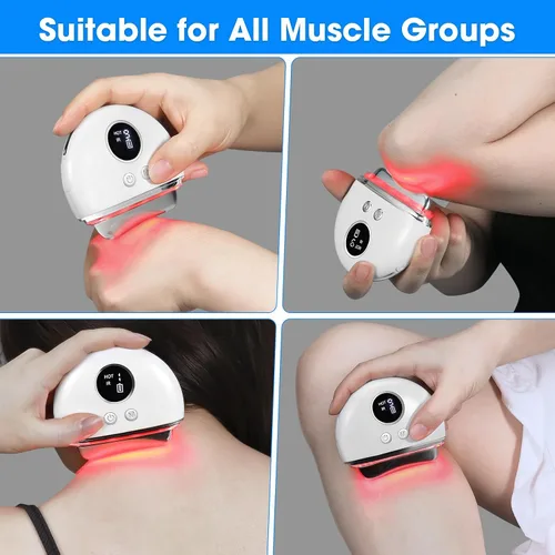 Vista 5 de Pistola eléctrica de fascia y raspador muscular con calefacción y vi-bration - para tejido profundo, liberación miofascial, Gua Sha y masaje