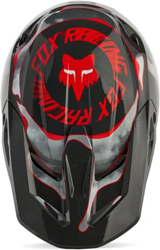 Vista 5 de Fox Racing Casco unisex para motocross V1, gris/rojo, talla XXL