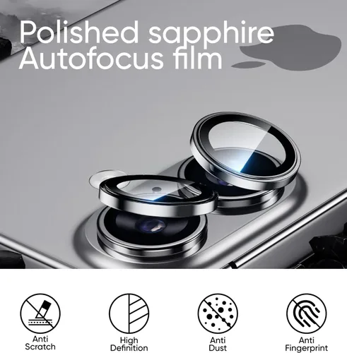 Vista 5 de MAGIC JOHN Protector de lente de cámara para iPhone 16Plus/16 [kit de alineación y ajuste perfecto invisible 1:1] Vidrio templado aeroespacial 9H