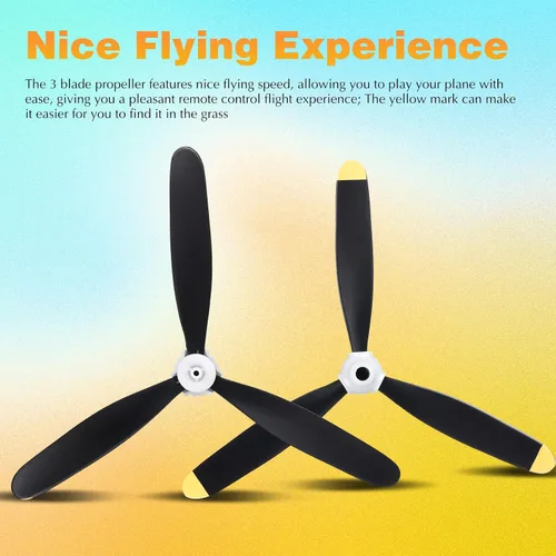 Vista 4 de Jenaai 3 juegos de hélice de avión RC de 3 palas compatibles con F4U 761-8 761-9 761-16 T28 P47 Fighter Control remoto, avión controlado por radio