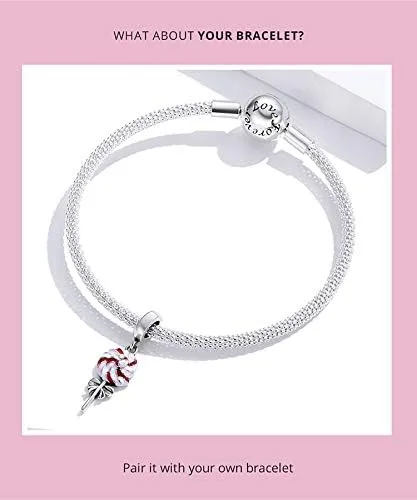 Vista 5 de Abalorio de caramelo para pulseras de plata de ley 925 original para cumpleaños, día de la madre, Navidad, para pulseras de Pandora o collar
