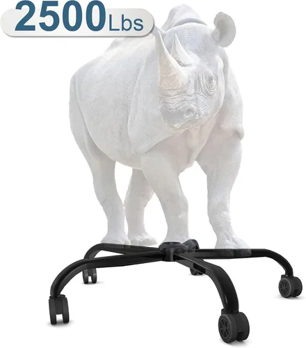 Vista 2 de Frassie Silla de oficina de 25 pulgadas, base de metal, repuesto resistente, 2500 libras, parte de base de silla de computadora con 5 ruedas