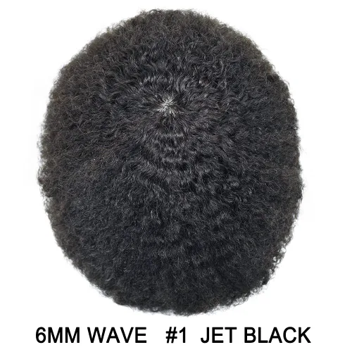 Vista 2 de Unidad de cabello humano para hombres negros, rizado afro brasileño, sistema de reemplazo de cabello para hombres afroamericanos afroamericanos