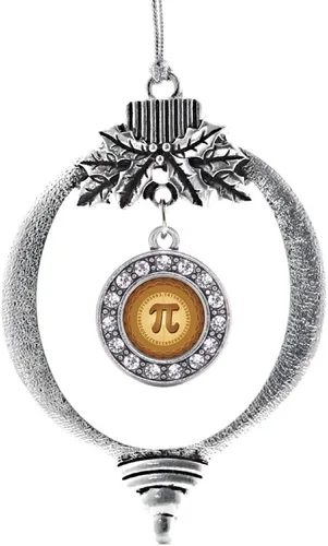 Vista 30 de Inspired Silver - Adorno con dije de cara de carlino - Adornos navideños de círculo de plata con joyas de circonita cúbica