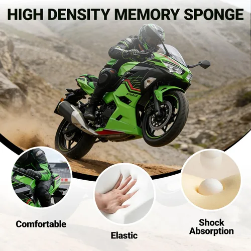 Vista 4 de Almohadilla de Asiento para Motocicleta Delantero Conductor Trasero Pasajero para Kawasaki Ninja400 Z400 2018 2019 2020 2021 2022 2023 2024 2025