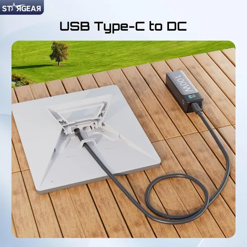 Vista 6 de Cable Mini Starlink de 6.5 pies, 18AWG 140W Cable de Alimentación Starlink USB C a DC, Conector Barrel Impermeable, Mini Accesorios Funcionan