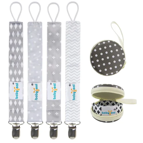 Vista 22 de Babygoal 6PBM05-HZ Juego de 6 prendedores para chupón para niños y niñas, se adaptan a la mayoría de los estilos de chupones y juguetes de dentición