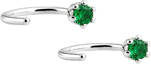 Vista 14 de Aretes de plata de ley para mujeres y niñas, hipoalergénicos para cartílago