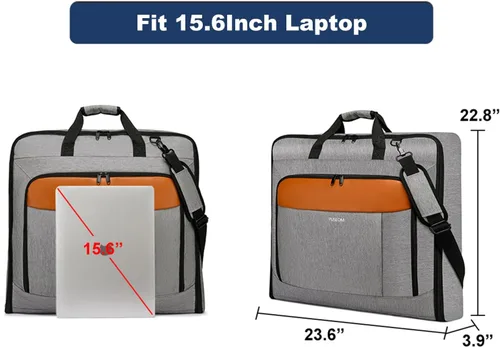 Vista 4 de Bolsa de viaje grande de viaje para hombres de 40 pulgadas, 3 bolsas de ropa para viajes de negocios, maletas colgantes 2 en 1 para viajes, bolsa