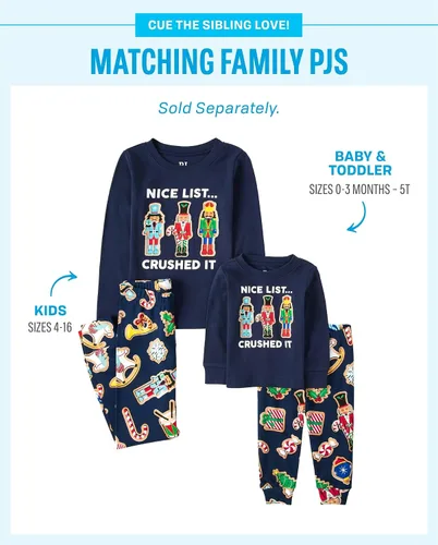 Vista 2 de The Children's Place Baby Christmas Pajamas, Cotton