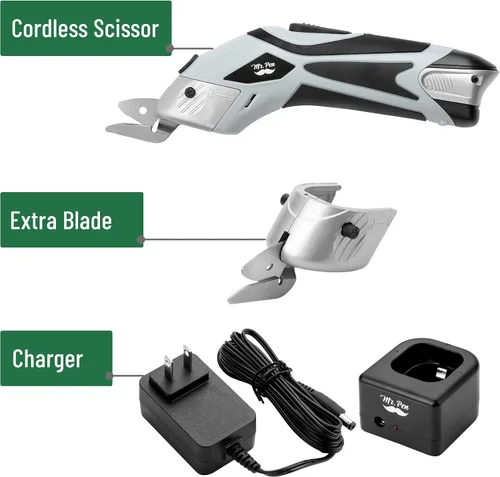 Vista 2 de Mr. Pen - Tijeras eléctricas con 2 cuchillas, 3.6V Tijeras eléctricas inalámbricas para cartón, cortador de cajas eléctricas