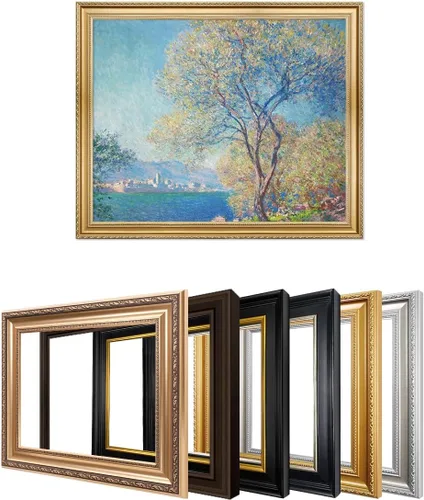 Vista 39 de IPIC - Reproducción artística de los lirios de agua de Claude Monet 1906, impresiones giclée coinciden con el marco dorado clásico, arte de pared