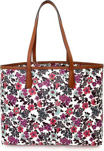 Vista 3 de Tory Burch Kerrington Tote (papel pintado azul crema rojo floral), Rojo