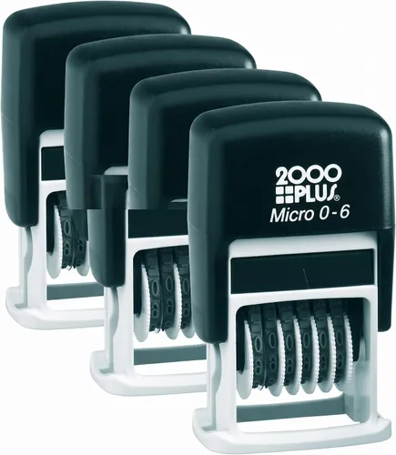 Vista 3 de 2000 PLUS Sello numerador autoentintado, 6 bandas, 1/2", 5/32" altura numérica, tinta negra (010132)