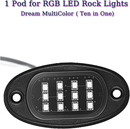 Vista 3 de 1Pod RGB Dream Color Rock Light Usado para Reemplazar La Luz Dañada, Compatibilidad para 4pods, 6pods, 8pods, 10pods, 12pods RGB+IC LED Dream