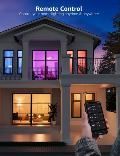 Vista 8 de Lepro Bombillas inteligentes B1 AI – WiFi y Bluetooth RGBWW Bombilla LED que cambia de color funciona con Alexa y Google Assistant, diseñador
