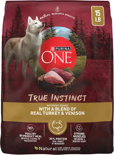 Vista 18 de Purina ONE True Instinct con una mezcla de pavo auténtico y venado alimento para perros seco - Bolsa de 7.4 lb Denso en nutrientes, con un 30%