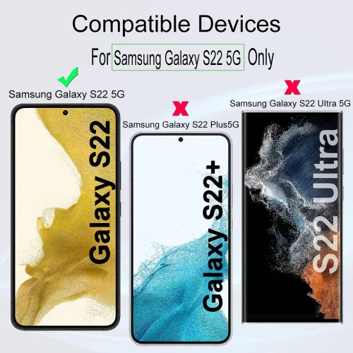 Vista 2 de Ibywind Protector de pantalla para SamSung Galaxy S22 5G, 2 unidades, vidrio templado de dureza 9H y protector de lente de cámara, con marco