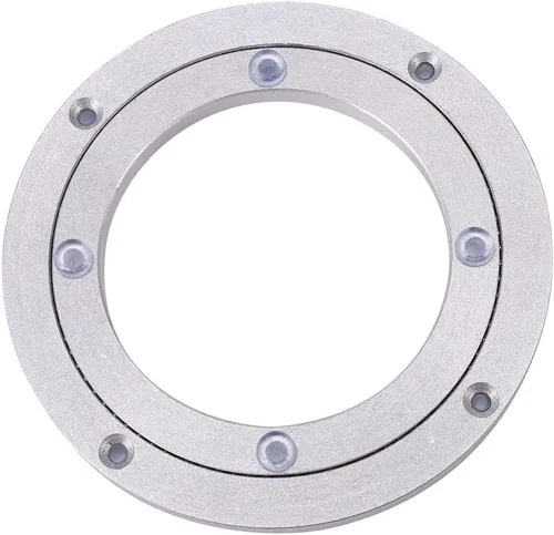 Vista 3 de Lazy Susan - Plataforma giratoria redonda de aleación de aluminio suave y resistente, base de soporte con ventosa de silicona para mesa de comedor