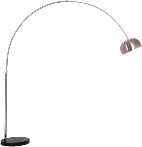 Vista 8 de LITFAD Lámpara de pie moderna de arco de altura flexible con interruptor de pie y base de mármol, luz de pie de acero inoxidable para sala de estar