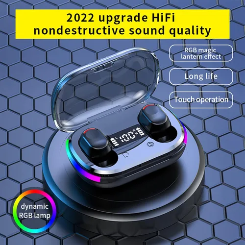 Vista 5 de Auriculares inalámbricos - Auriculares Bluetooth de 5.3 pulgadas - Micrófono integrado - Auriculares de sonido premium inmersivos - Estuche de carga